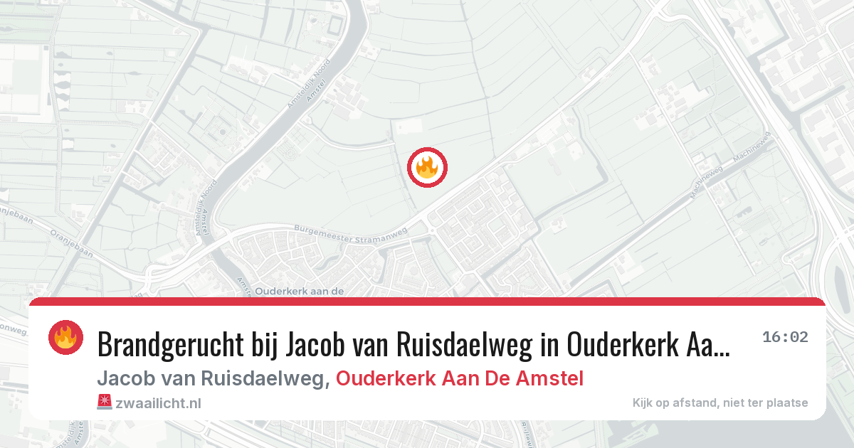 Brandgerucht bij Jacob van Ruisdaelweg in Ouderkerk Aan De Amstel — 24 jun 2026