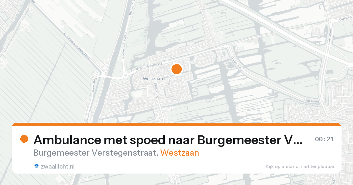 Ambulance met spoed naar Burgemeester Verstegenstraat in Westzaan — 14 aug 2026