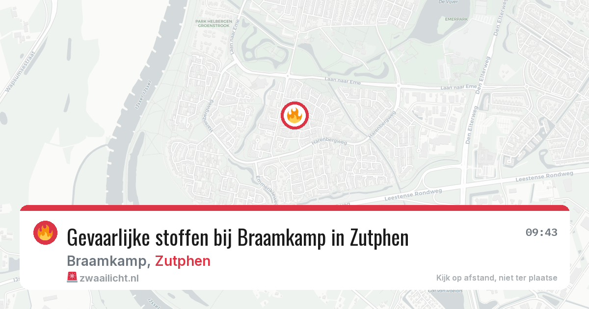 Gevaarlijke stoffen bij Braamkamp in Zutphen — 2 mrt 2026