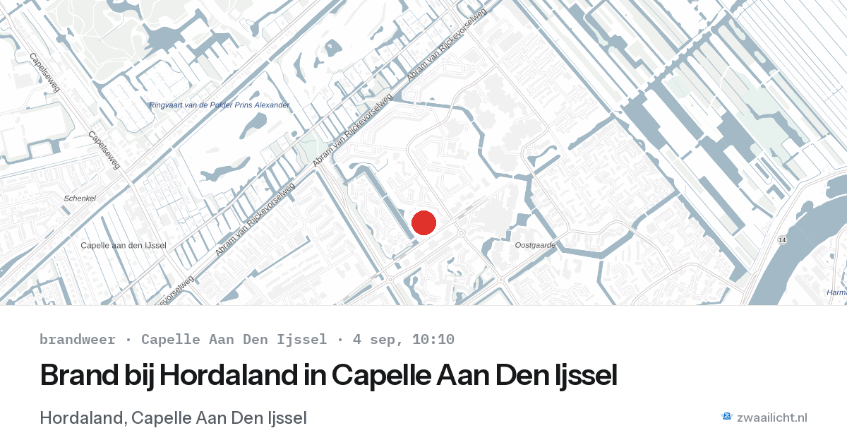 Brand bij Hordaland in Capelle Aan Den Ijssel — 4 sep 2026