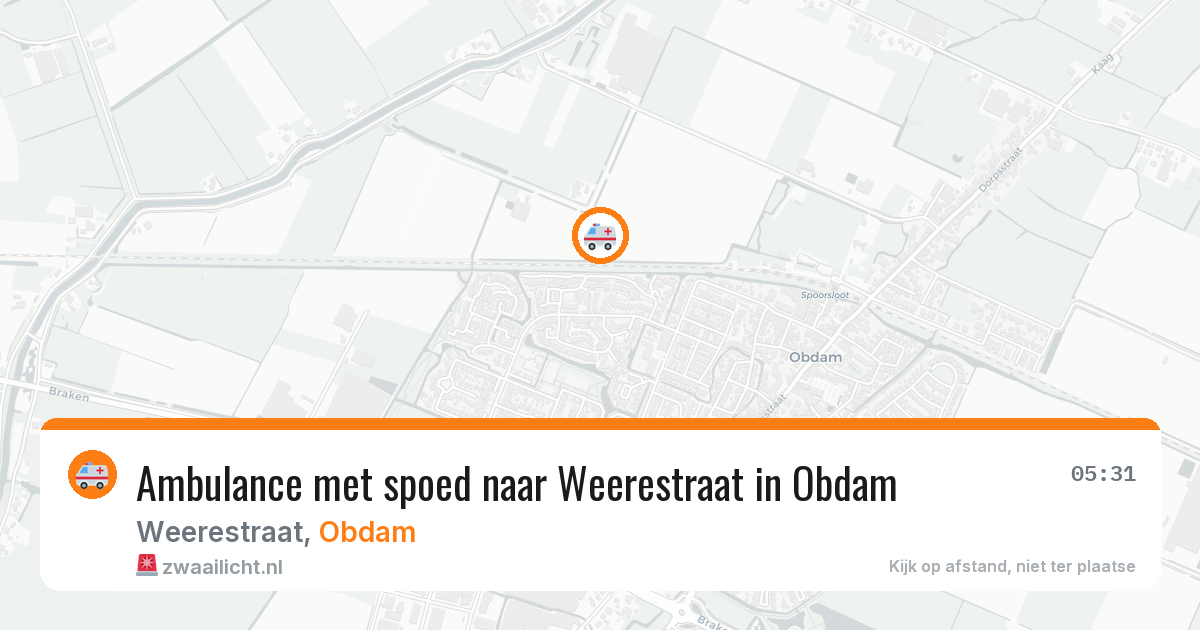 Ambulance met spoed naar Weerestraat in Obdam — 15 mei 2026