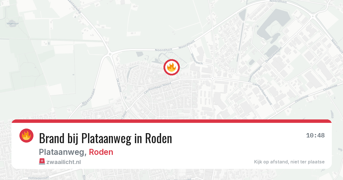 Brand bij Plataanweg in Roden — 26 jun 2026