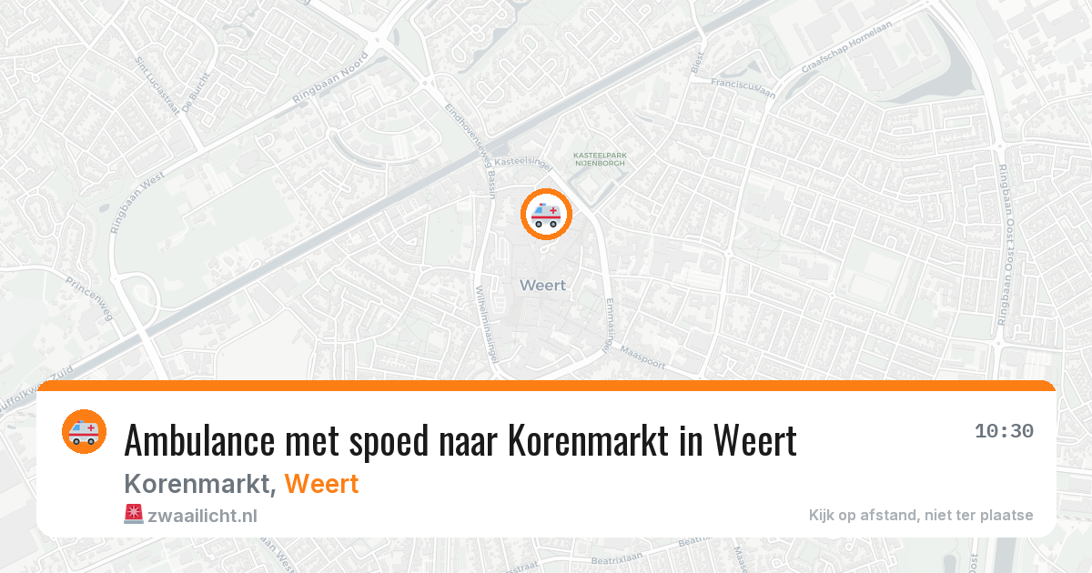 Ambulance met spoed naar Korenmarkt in Weert — 12 jul 2026