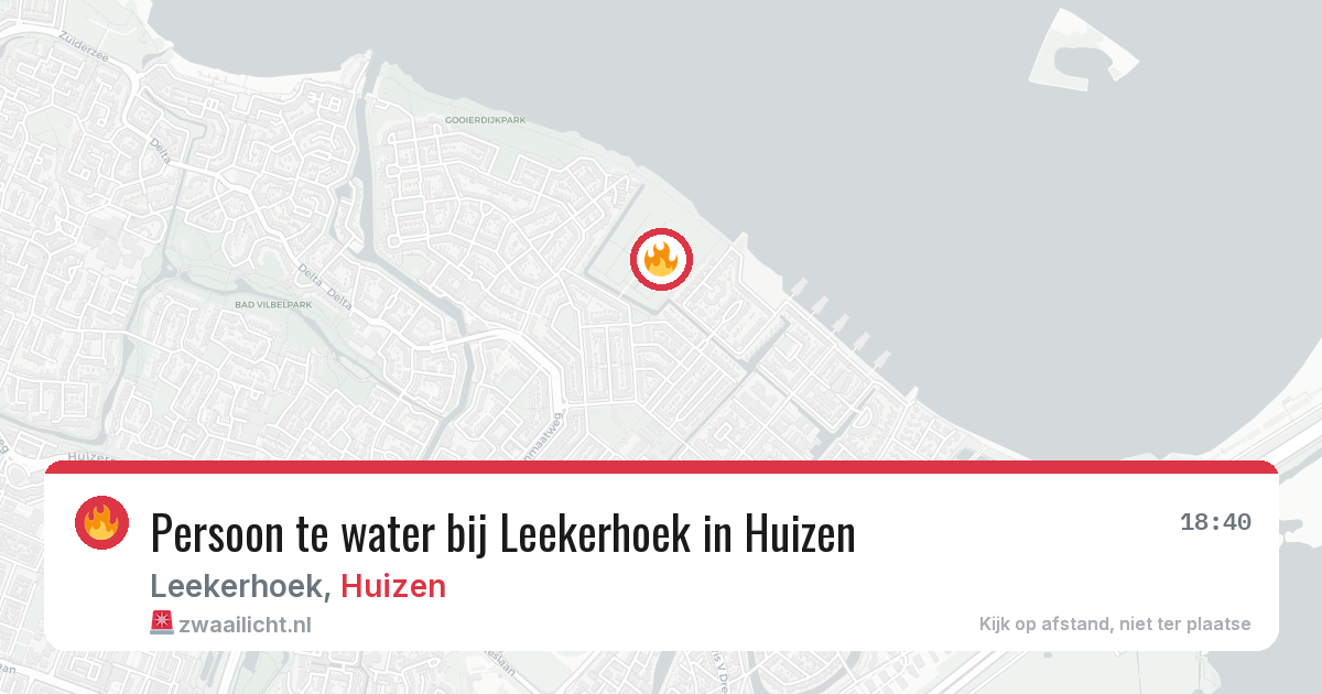 Persoon te water bij Leekerhoek in Huizen — 1 aug 2026
