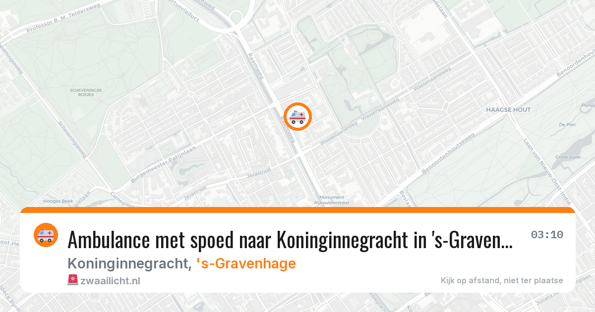 Ambulance met spoed naar Koninginnegracht in 's-Gravenhage — 4 jul 2026