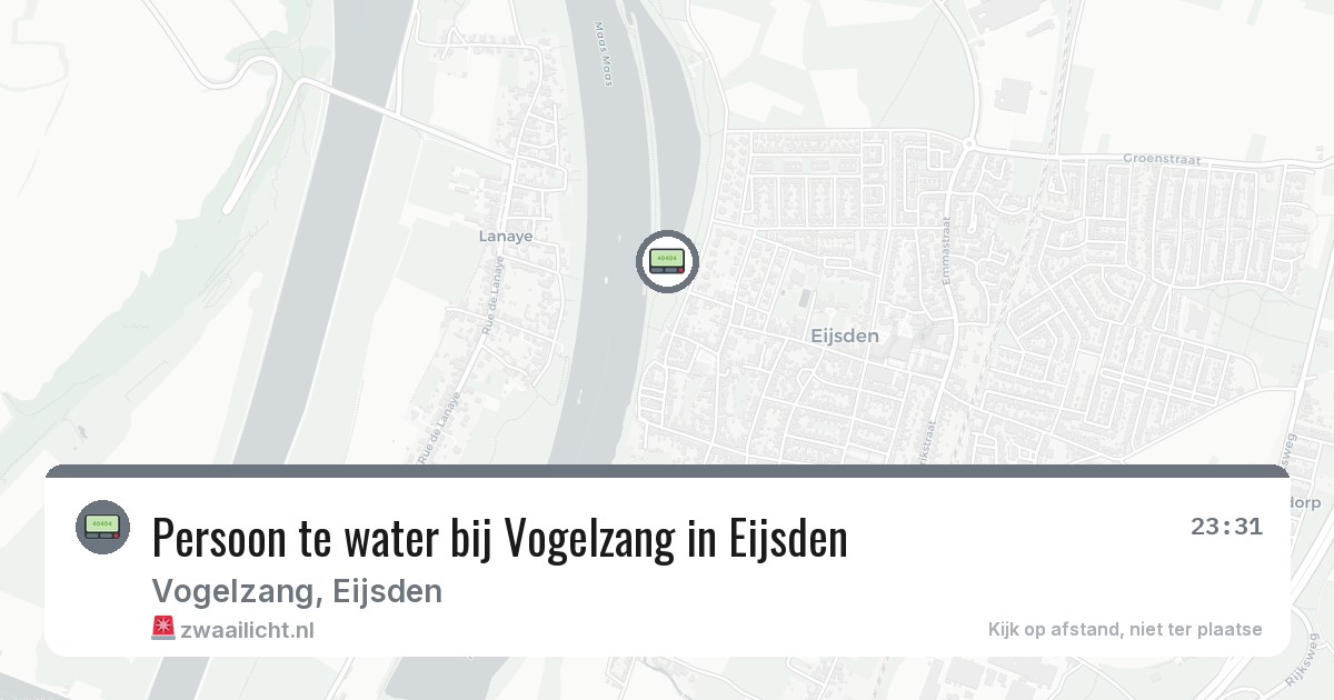 Persoon te water bij Vogelzang in Eijsden — 23 jun 2026
