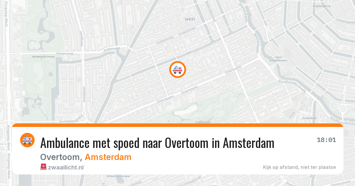 Ambulance met spoed naar Overtoom in Amsterdam — 11 aug 2026