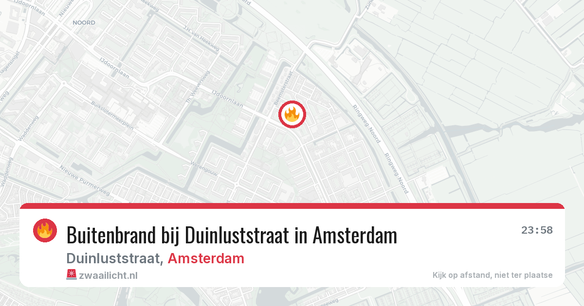 Buitenbrand bij Duinluststraat in Amsterdam — 3 mei 2026