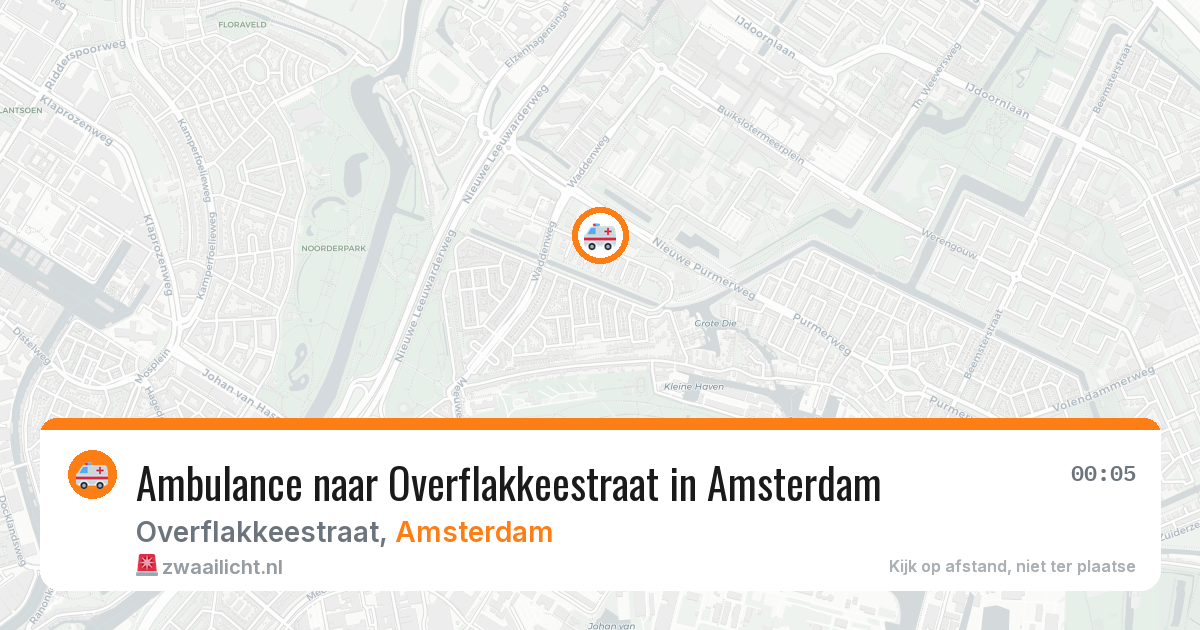 Ambulance naar Overflakkeestraat in Amsterdam — 21 mrt 2026