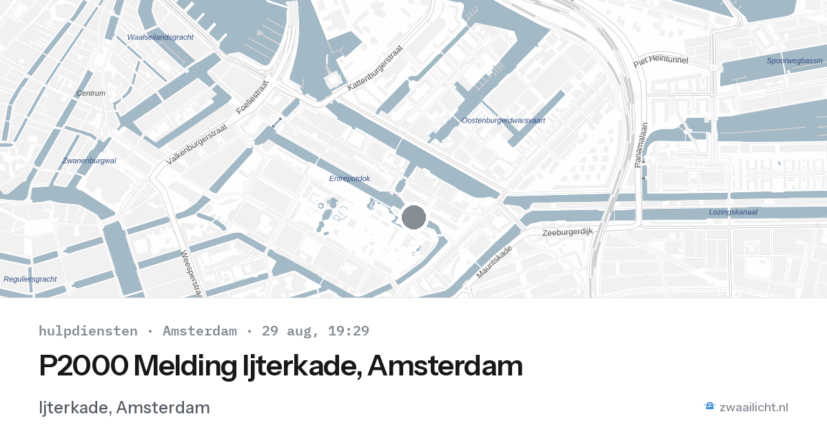 P2000 Melding Ijterkade, Amsterdam — 29 aug 2026