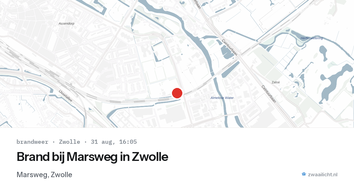 Brand bij Marsweg in Zwolle — 31 aug 2026