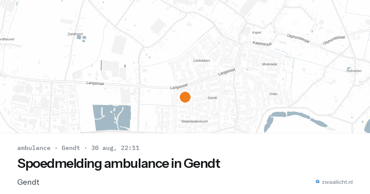 Spoedmelding ambulance in Gendt — 30 aug 2026
