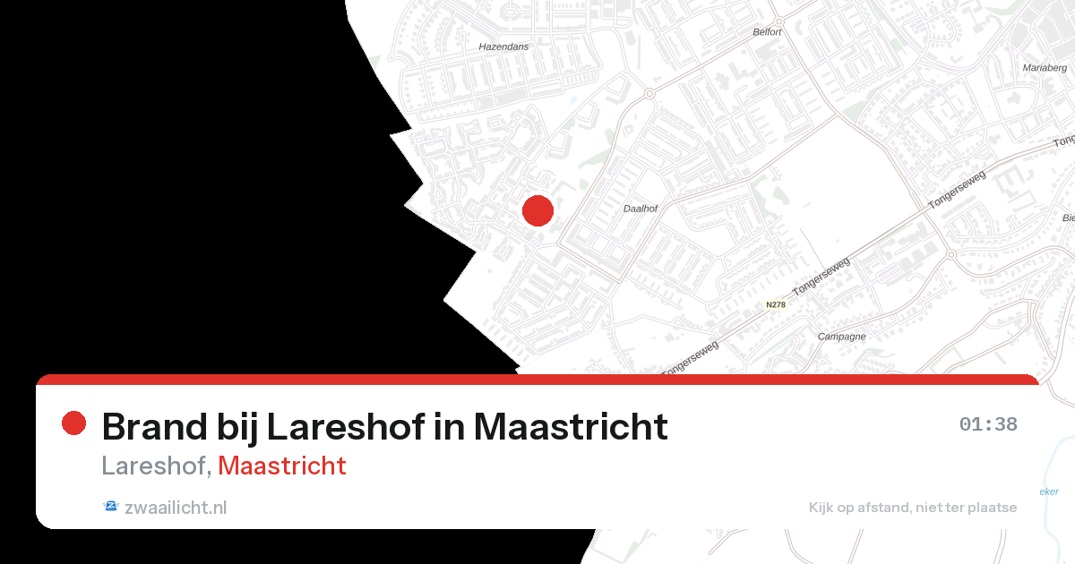 Brand bij Lareshof in Maastricht — 15 aug 2026