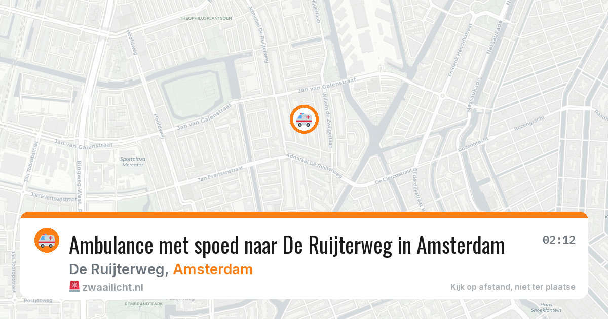 Ambulance met spoed naar De Ruijterweg in Amsterdam — 24 jun 2026