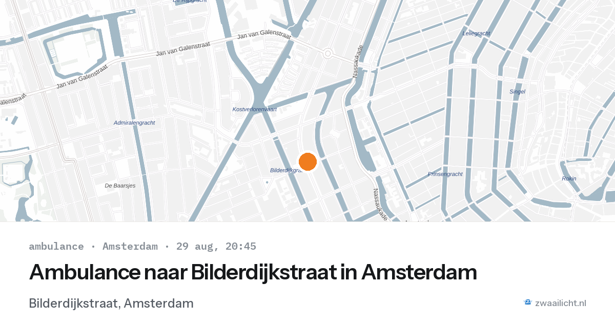 Ambulance naar Bilderdijkstraat in Amsterdam — 29 aug 2026
