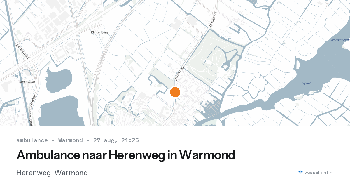 Ambulance naar Herenweg in Warmond — 27 aug 2026