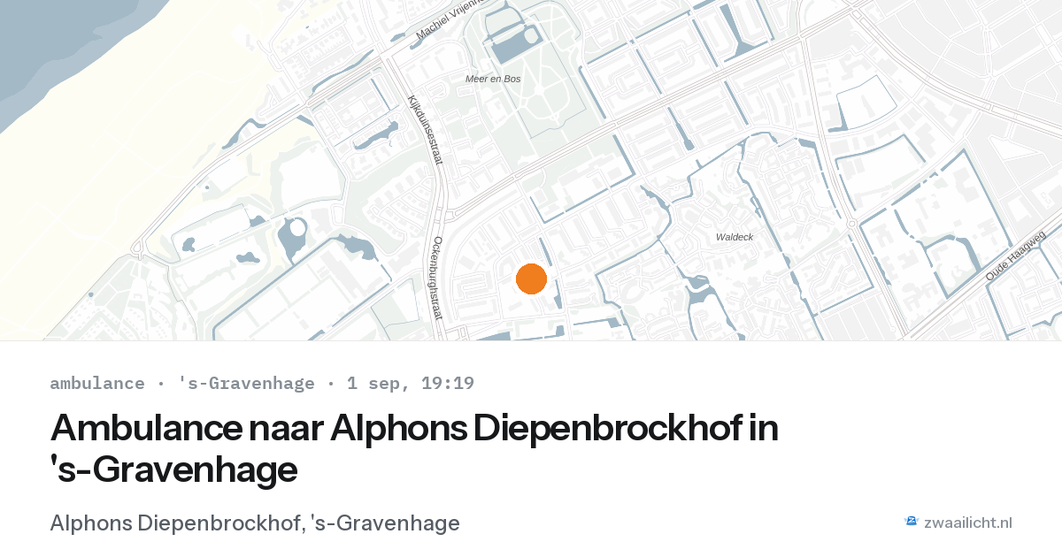 Ambulance naar Alphons Diepenbrockhof in 's-Gravenhage — 1 sep 2026