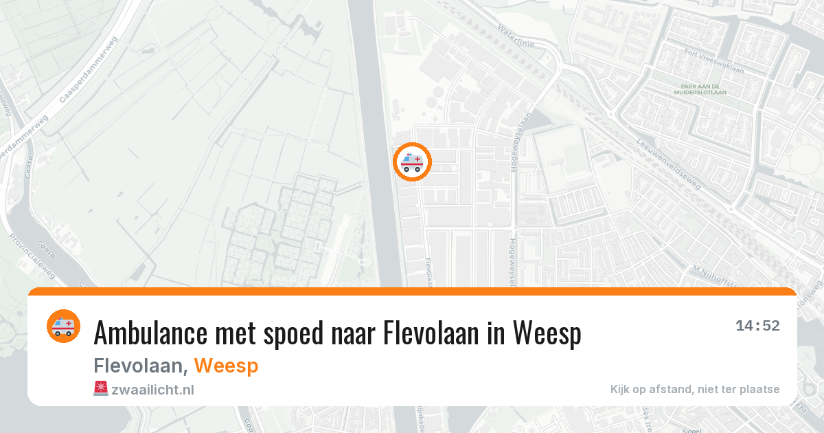 Ambulance met spoed naar Flevolaan in Weesp — 1 jun 2026