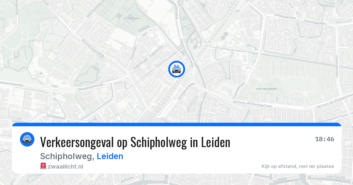 Verkeersongeval op Schipholweg in Leiden — 24 mrt 2026