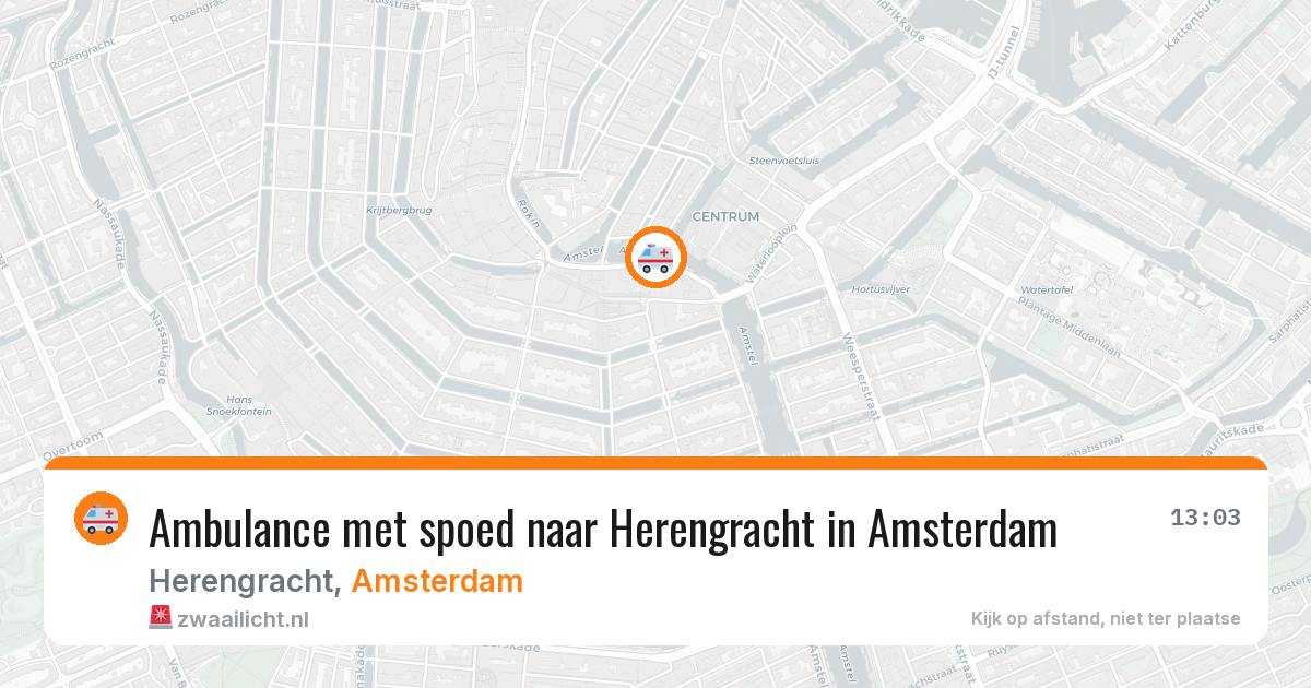 Ambulance met spoed naar Herengracht in Amsterdam — 30 jun 2026