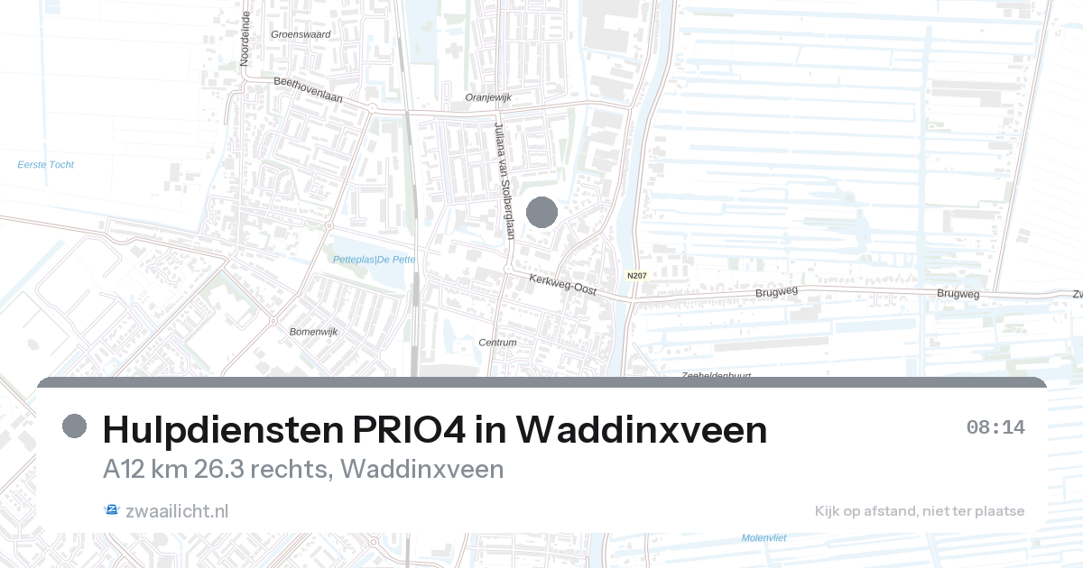 Hulpdiensten PRIO4 in Waddinxveen — 15 feb 2026 | 🚨 Zwaailicht.nl
