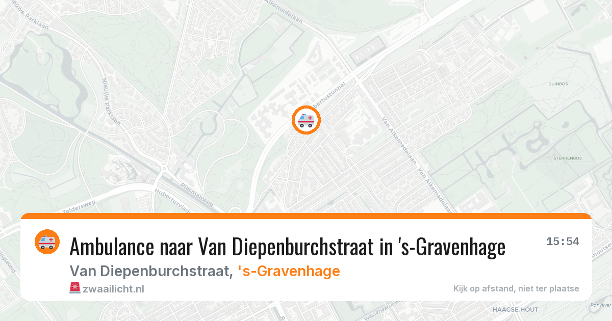 Ambulance naar Van Diepenburchstraat in 's-Gravenhage — 9 jul 2026