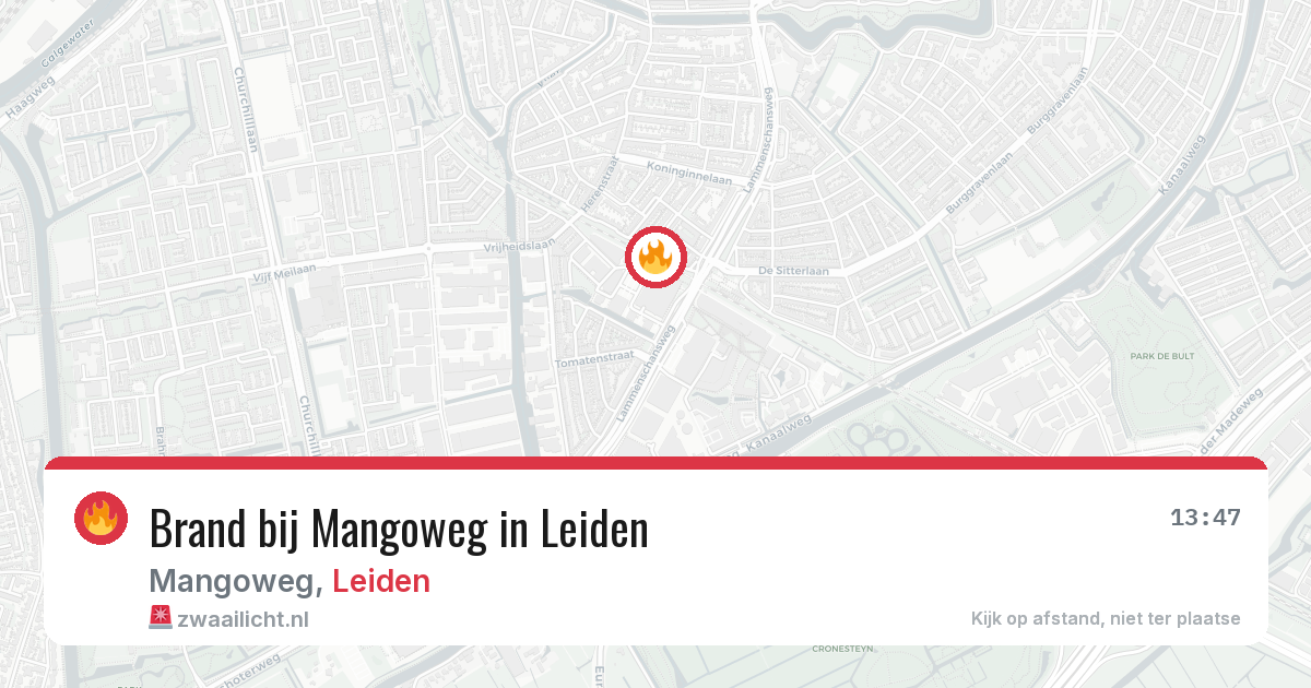 Brand bij Mangoweg in Leiden — 17 jan 2026