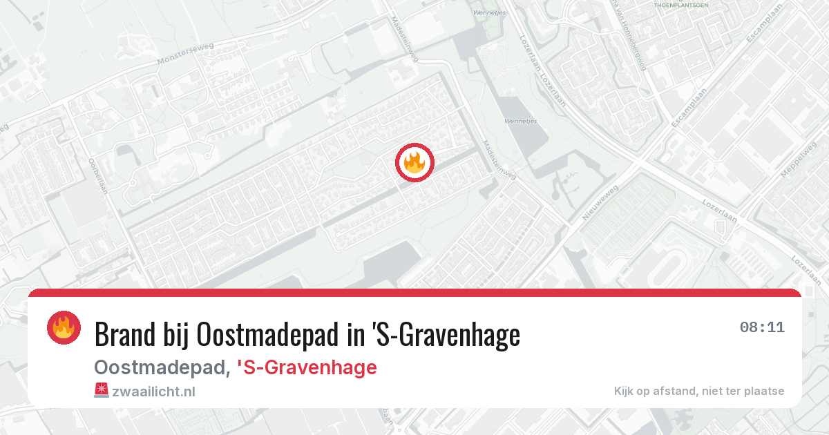 Brand bij Oostmadepad in 'S-Gravenhage — 26 jul 2026