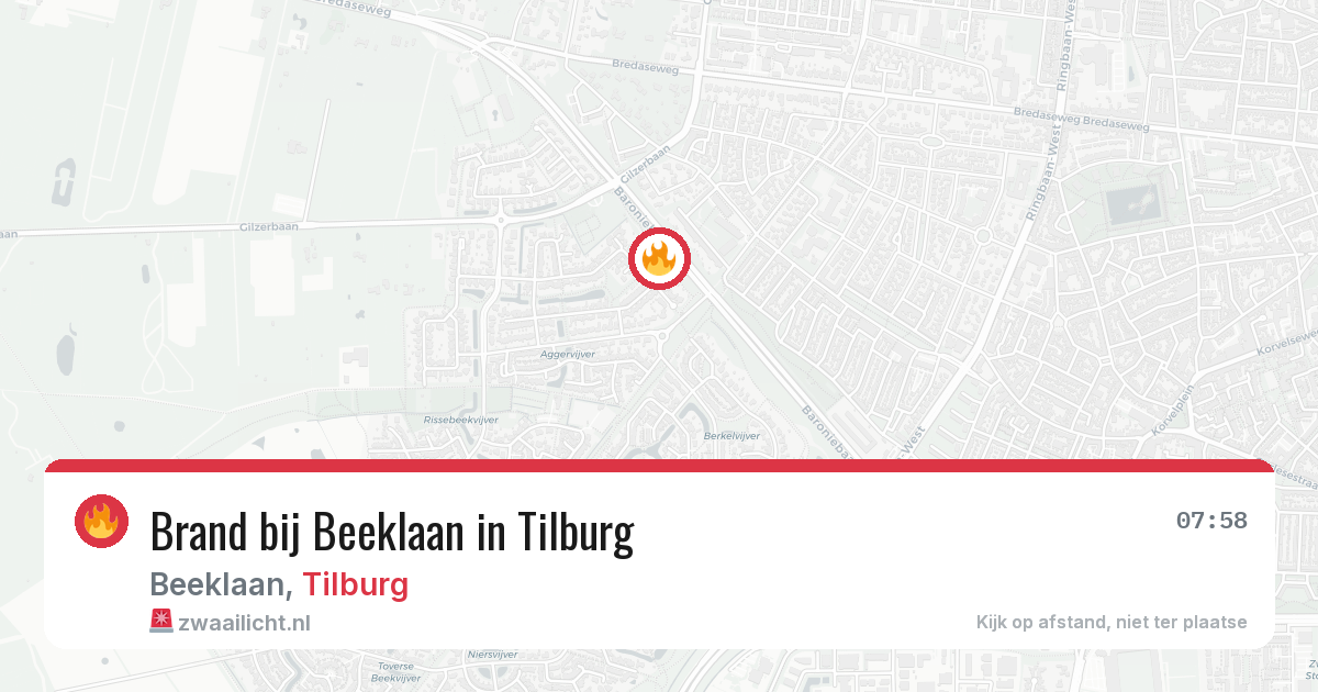Brand bij Beeklaan in Tilburg — 17 jun 2026