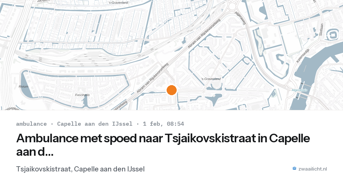 Ambulance met spoed naar Tsjaikovskistraat in Capelle aan den IJssel — 1 feb 2026