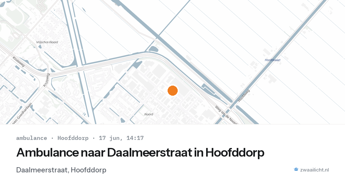 Ambulance naar Daalmeerstraat in Hoofddorp — 17 jun 2026