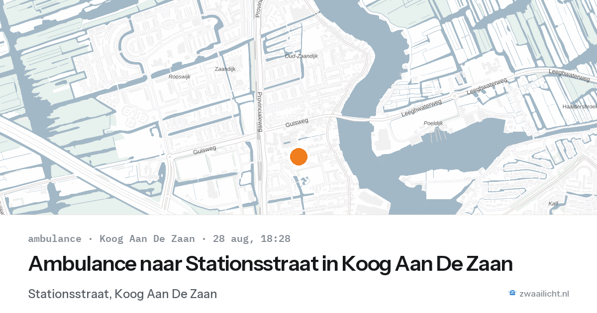 Ambulance naar Stationsstraat in Koog Aan De Zaan — 28 aug 2026