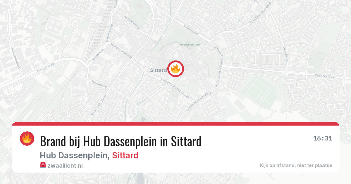 Brand bij Hub Dassenplein in Sittard — 25 mei 2026