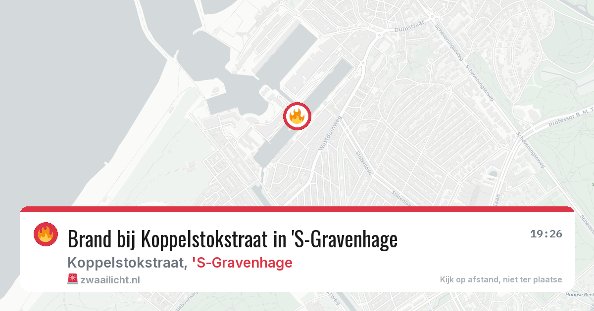 Brand bij Koppelstokstraat in 'S-Gravenhage — 12 jun 2026