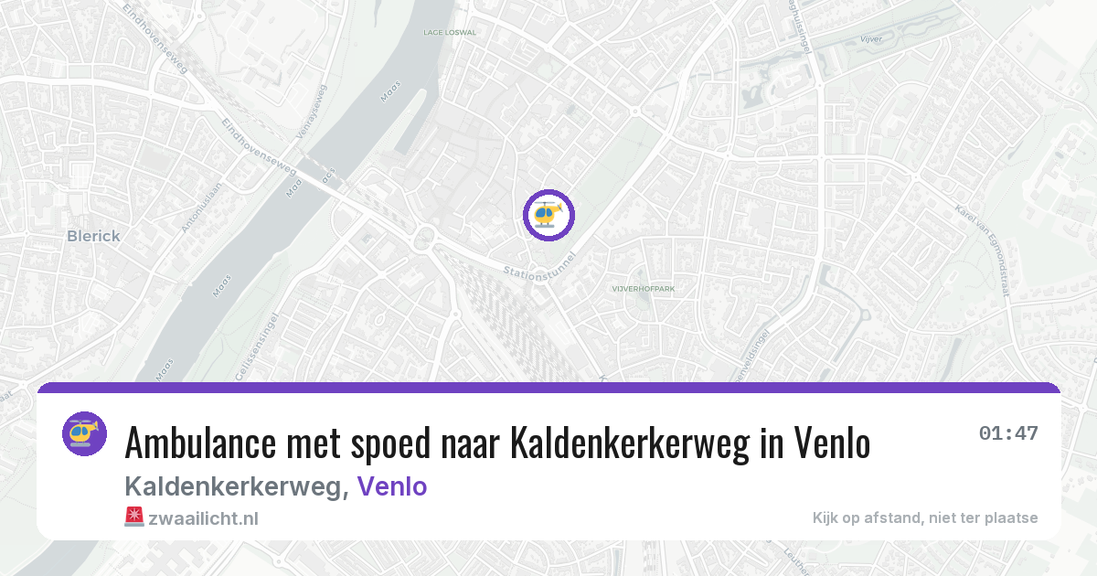 Ambulance met spoed naar Kaldenkerkerweg in Venlo — 1 jul 2026