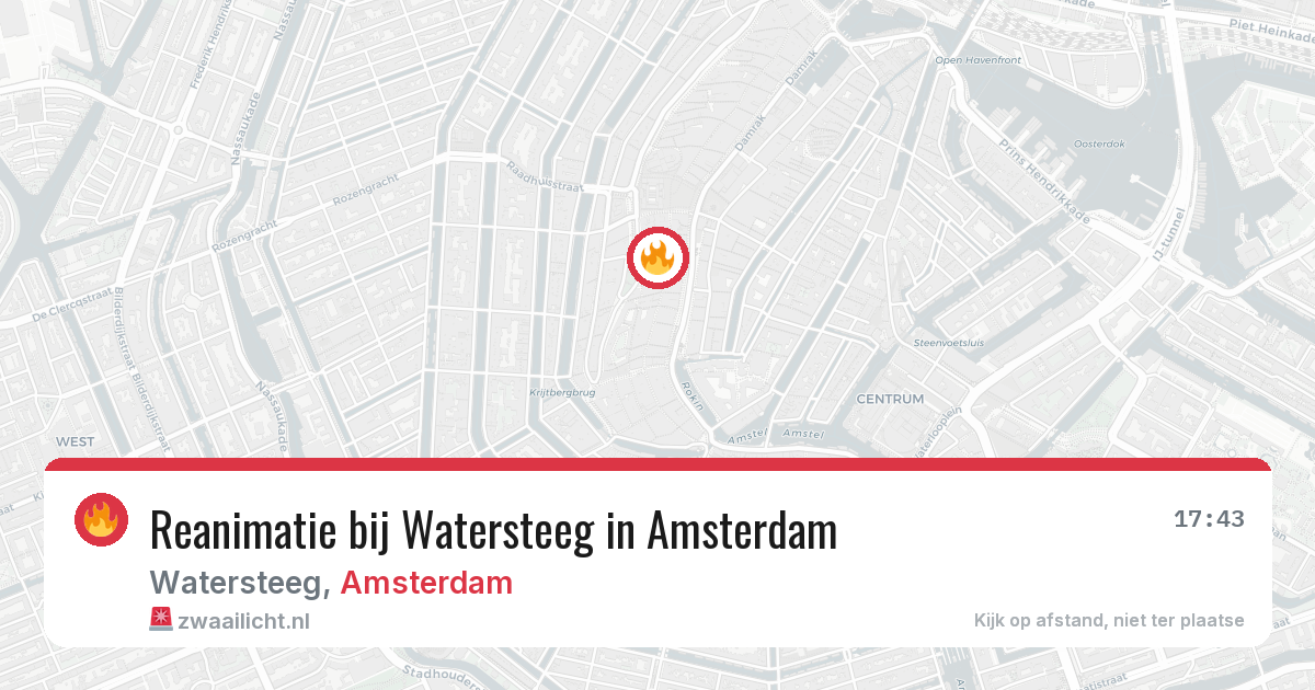 Reanimatie bij Watersteeg in Amsterdam — 30 jul 2026