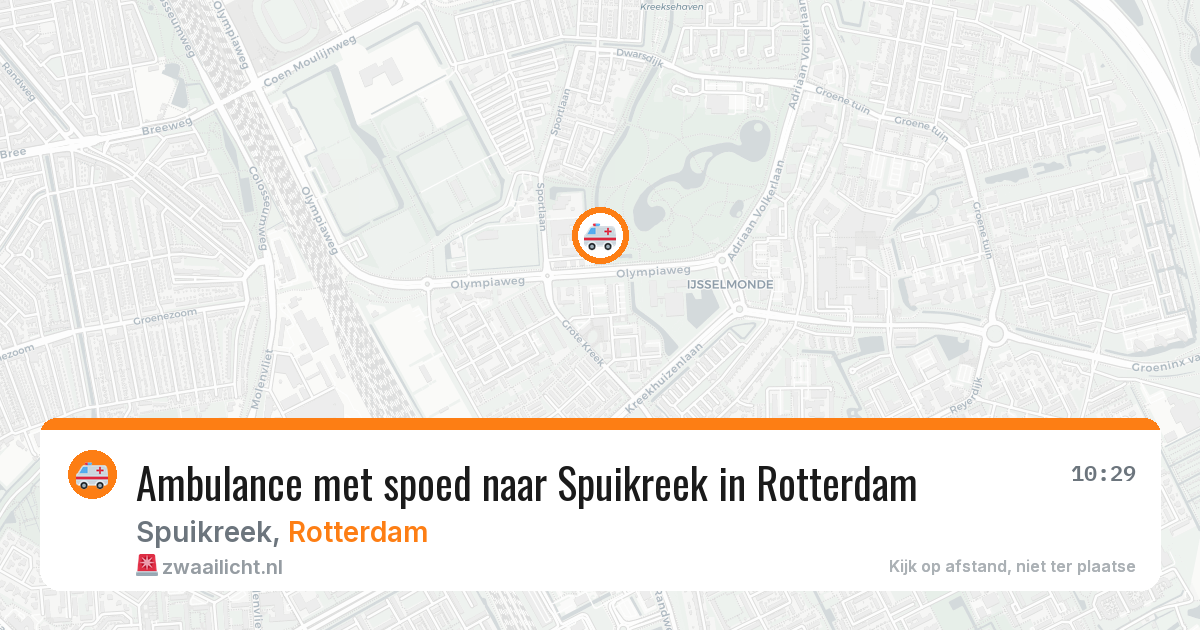 Ambulance met spoed naar Spuikreek in Rotterdam — 11 mei 2026