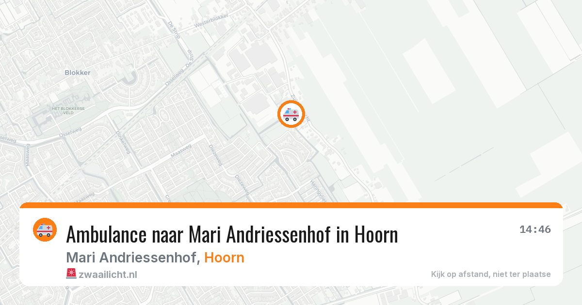 Ambulance naar Mari Andriessenhof in Hoorn — 13 aug 2026