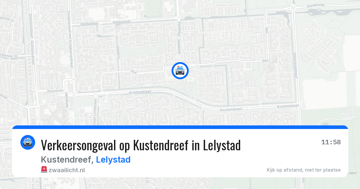 Verkeersongeval op Kustendreef in Lelystad — 12 apr 2026