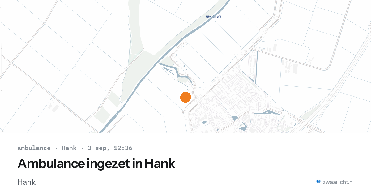 Ambulance ingezet in Hank — 3 sep 2026