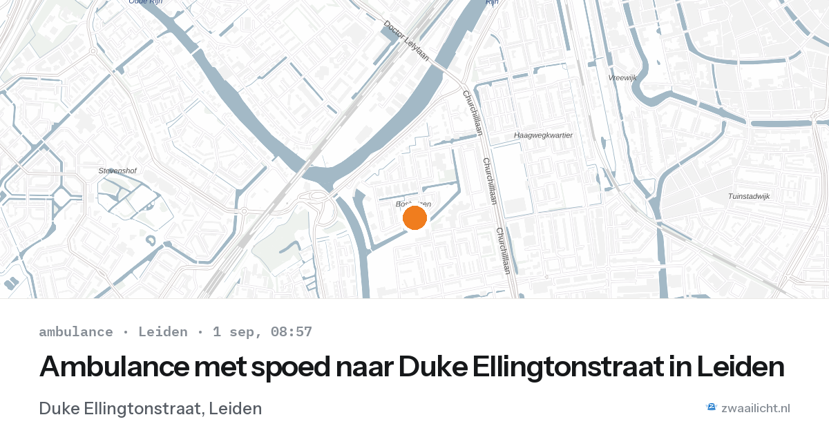 Ambulance met spoed naar Duke Ellingtonstraat in Leiden — 1 sep 2026