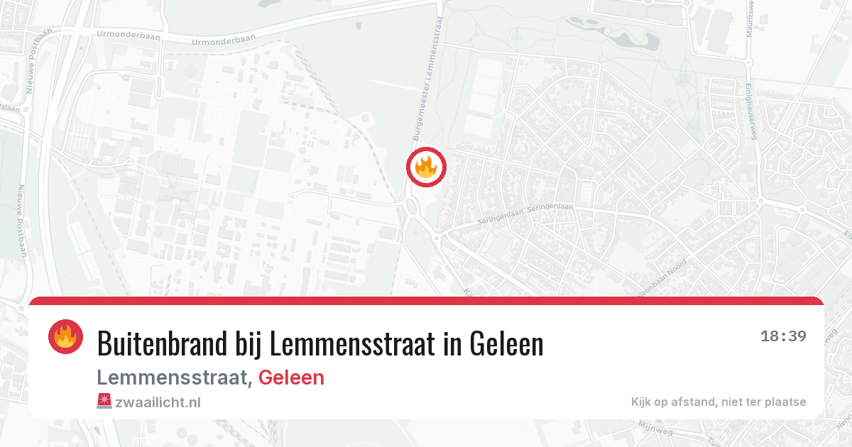 Buitenbrand bij Lemmensstraat in Geleen — 8 aug 2026