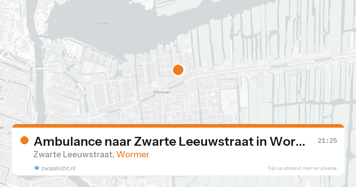 Ambulance naar Zwarte Leeuwstraat in Wormer — 21 aug 2026