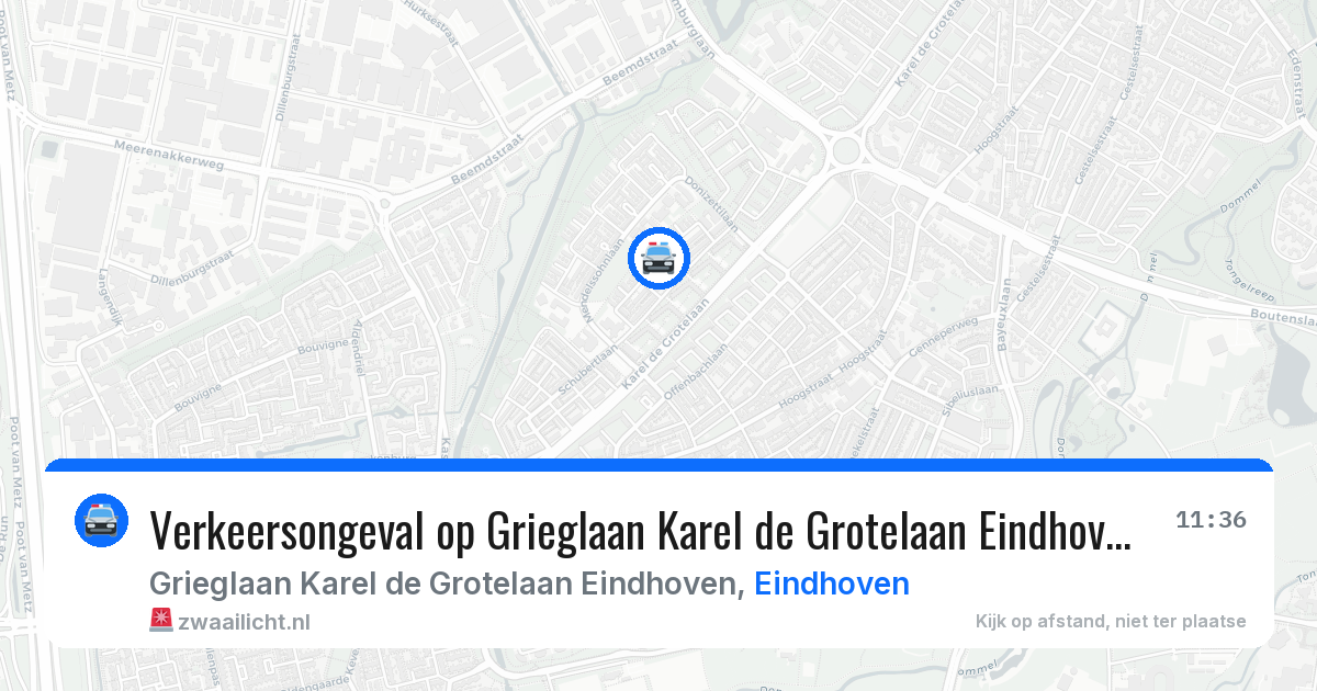 Verkeersongeval op Grieglaan Karel de Grotelaan Eindhoven in Eindhoven — 22 mrt 2026
