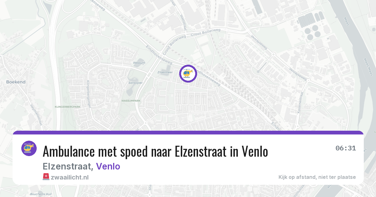 Ambulance met spoed naar Elzenstraat in Venlo — 20 apr 2026
