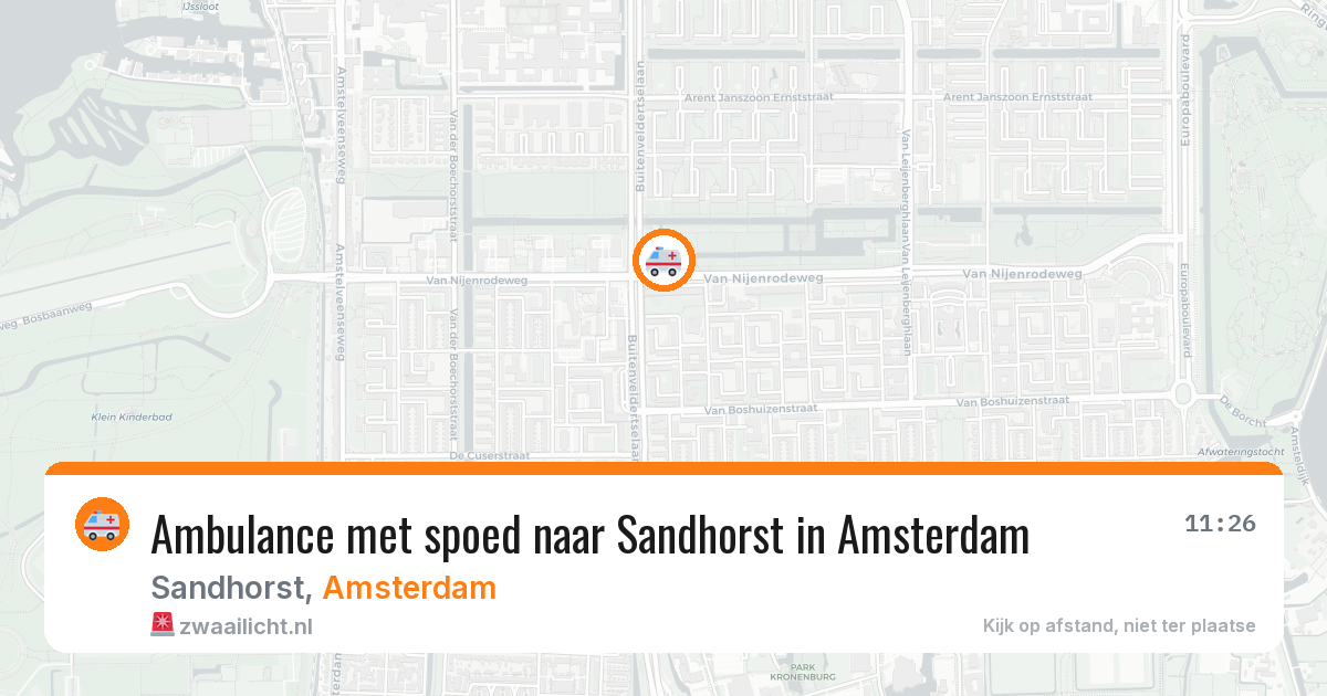 Ambulance met spoed naar Sandhorst in Amsterdam — 12 aug 2026