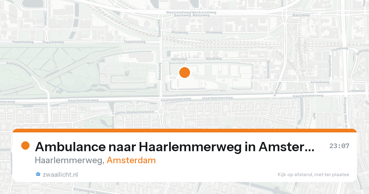 Ambulance naar Haarlemmerweg in Amsterdam — 15 aug 2026