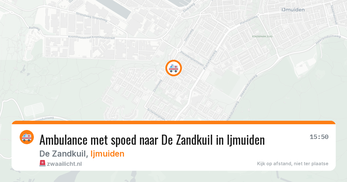 Ambulance met spoed naar De Zandkuil in Ijmuiden — 25 mei 2026