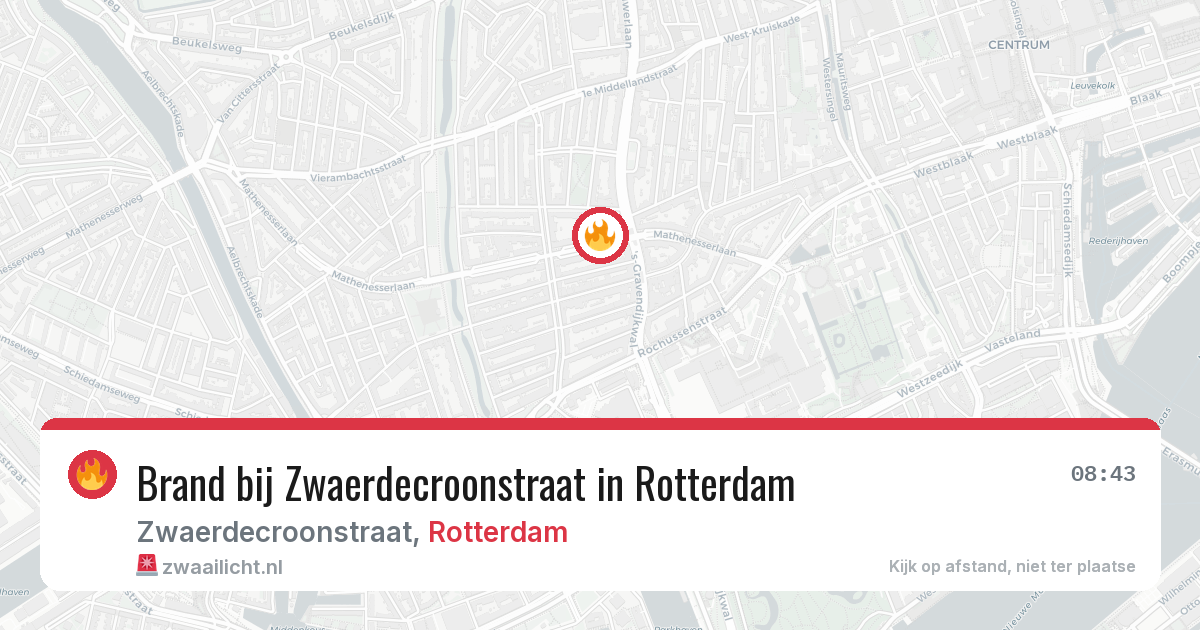 Brand bij Zwaerdecroonstraat in Rotterdam — 23 mei 2026