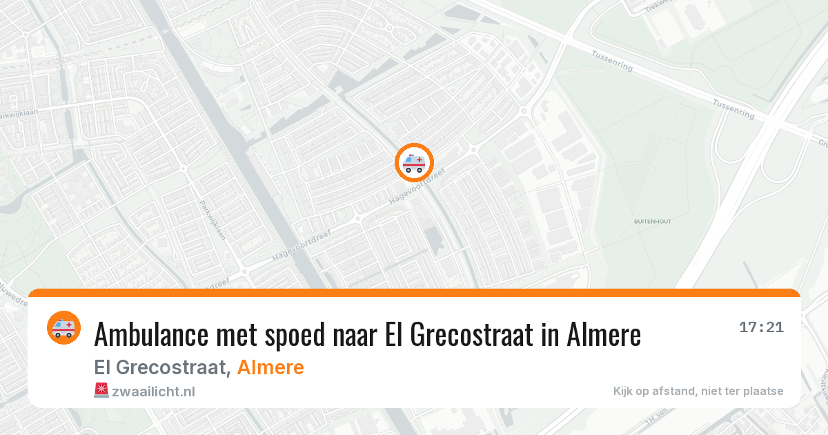 Ambulance met spoed naar El Grecostraat in Almere — 17 jun 2026